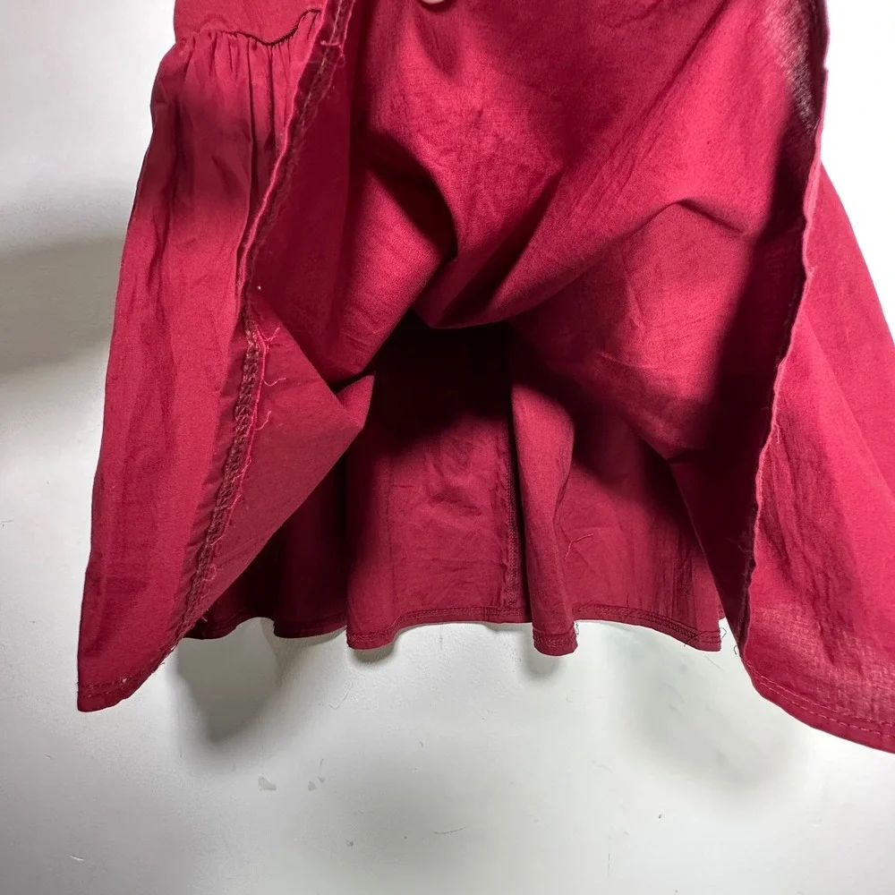 Fashion Nova Kennedy Short Sleeve Drop Waist Mini Dress Wine‎ Red Large